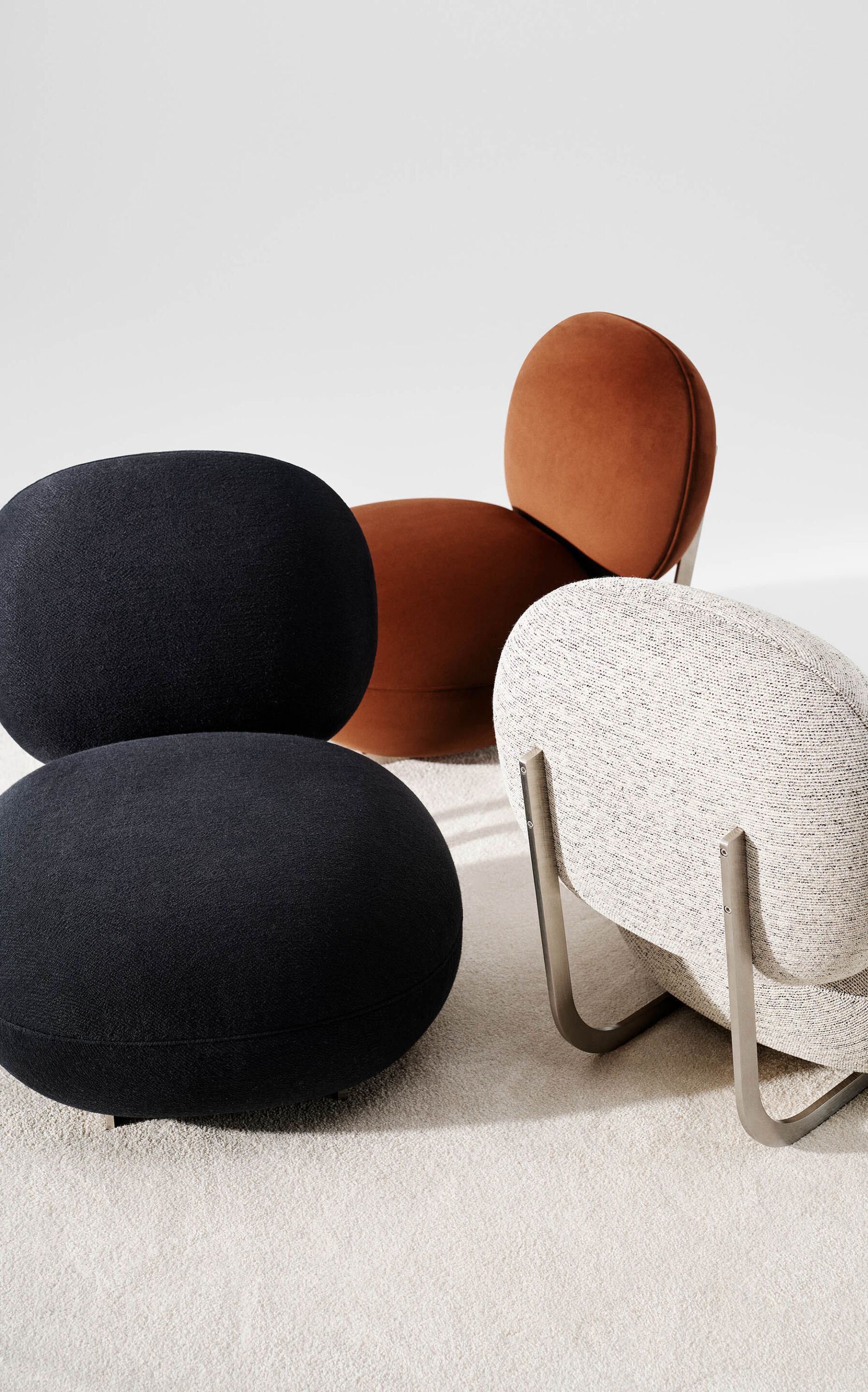 Металлический стул с тканевой обивкой NORR11 COOPER ARCH-00017510