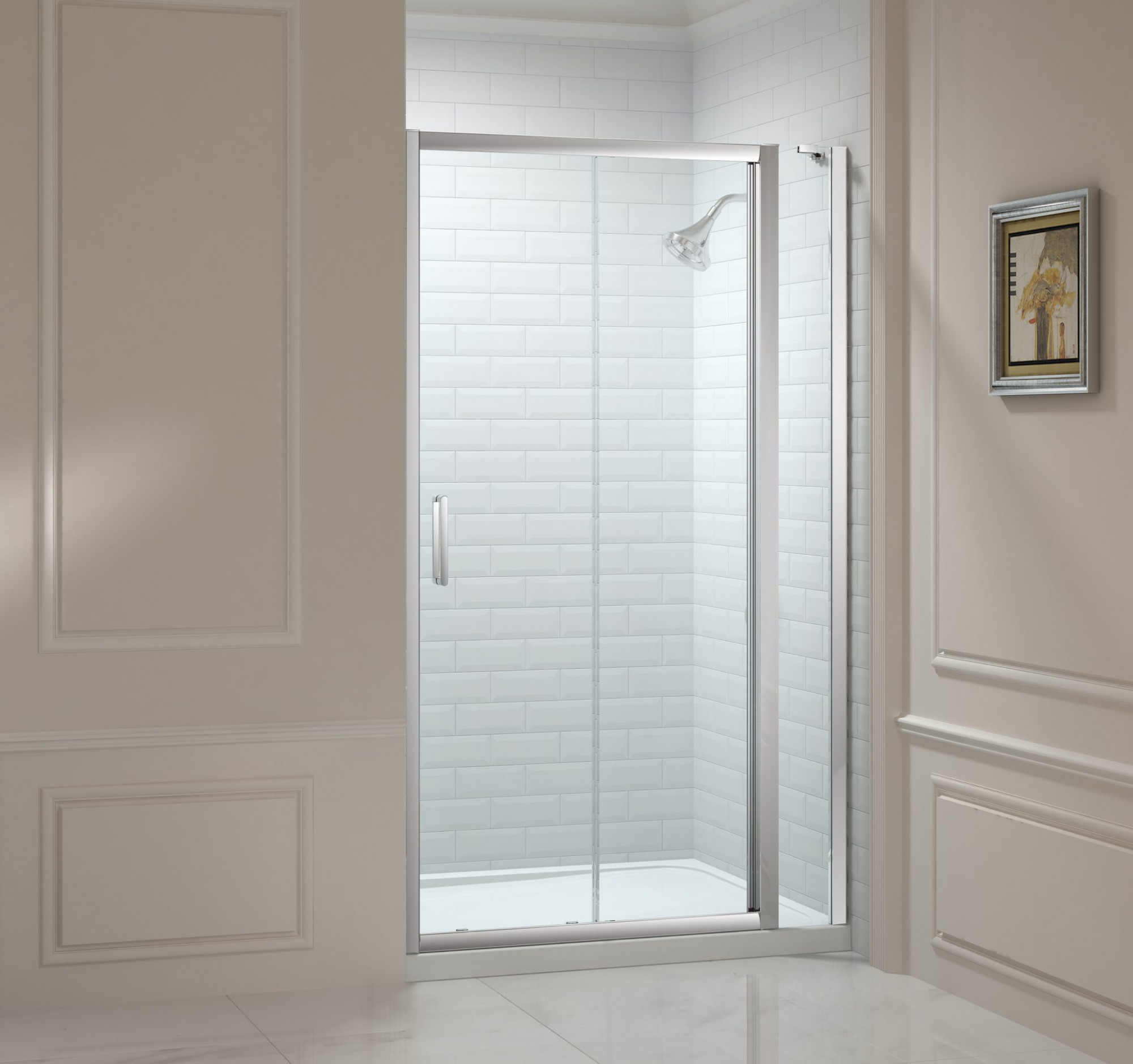 Дверь душевая для установки с боковой панелью M88271P1H Merlyn 8 Series Хромированный