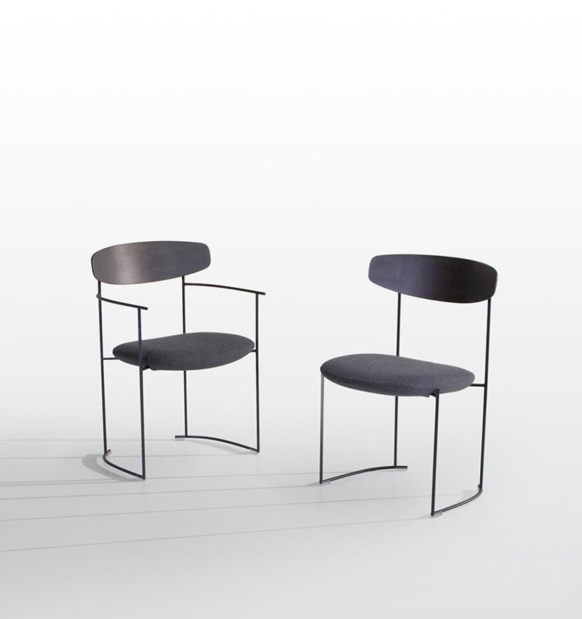 Potocco Кресло со спинкой из ясеня и мягким сиденьем Keel 922\p - Вид №1