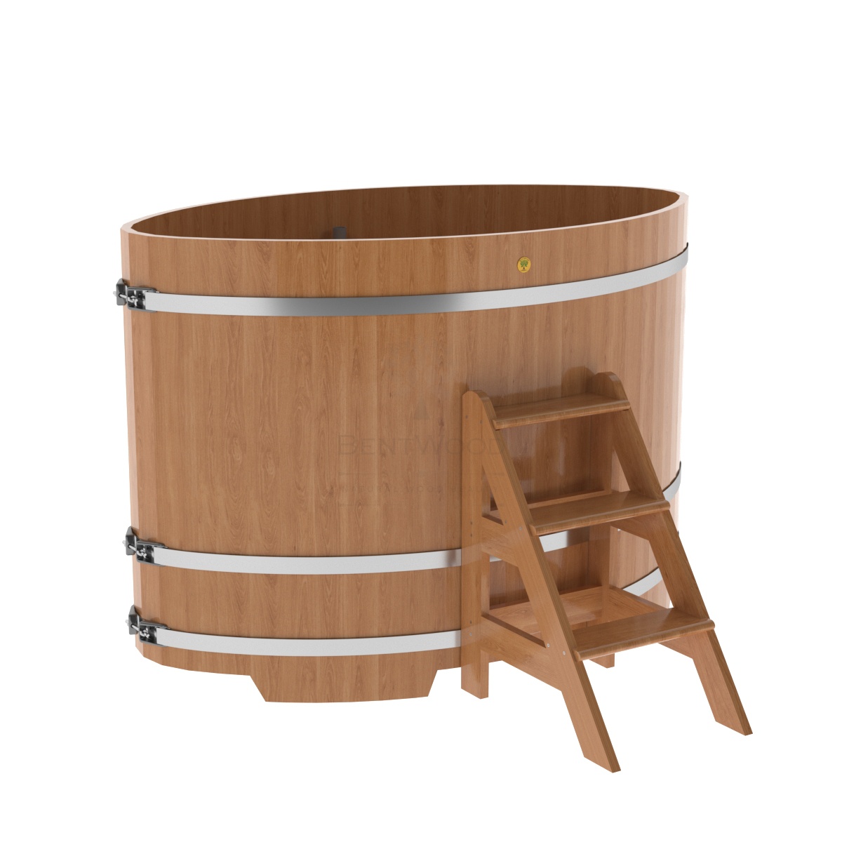 1321 Купель овальная из дуба 1,08х1,75х1,2 натуральная Alyarus 