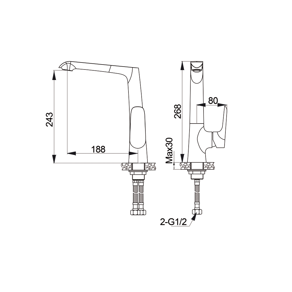 Смеситель для кухни Raiber Iceberg R3505 однорычажный R3505 Santreyd  - Вид №2
