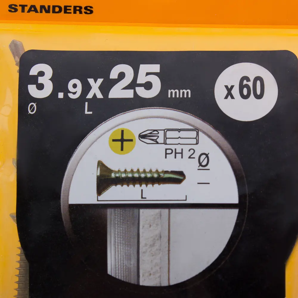 Саморезы для окон Standers 3.9х25 мм цвет жёлтый 60 шт. 15410328 STLM-2028193  - Вид №3