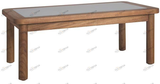 Il Giardino di Legno Прямоугольный садовый стол из дерева и стекла Ring Ring04c6