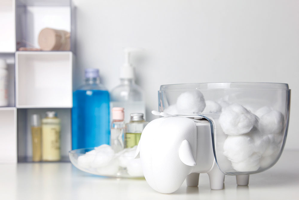 QL10227-BK-WH Держатель для ватных дисков sheep чёрный-белый Qualy  - Вид №1