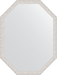 BY 7004 Зеркало в багетной раме - чеканка белая 46 mm EVOFORM Octagon