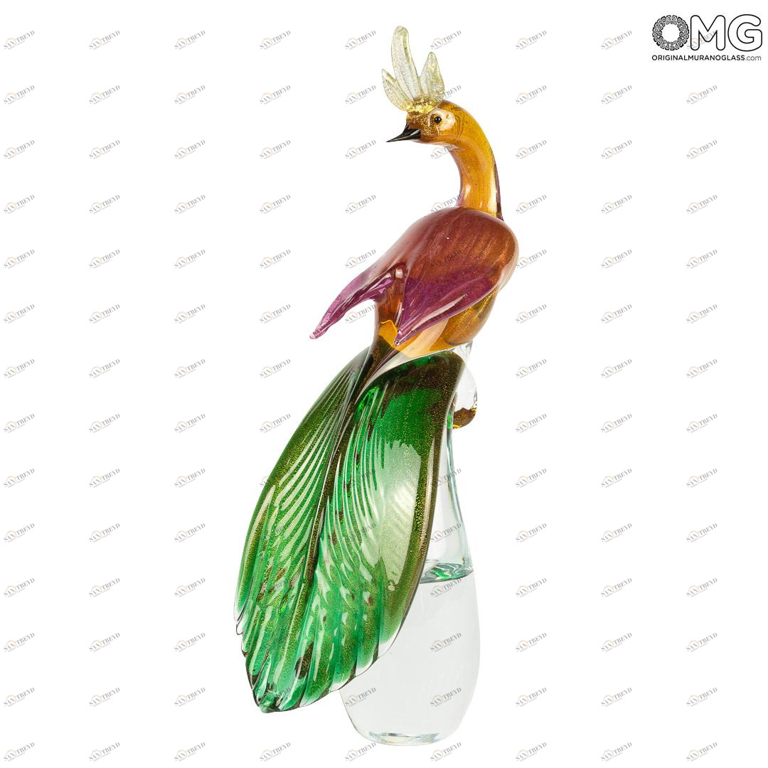 2901 ORIGINALMURANOGLASS Скульптура - Попугай корелла - Самочка - муранское стекло OMG 20 см 