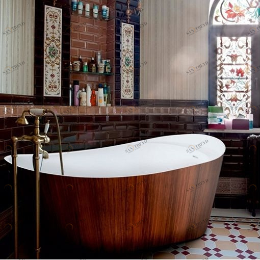Ванна акриловая отдельностоящая Brown Wood Lagard MINOTTI lgd-mnt-bw