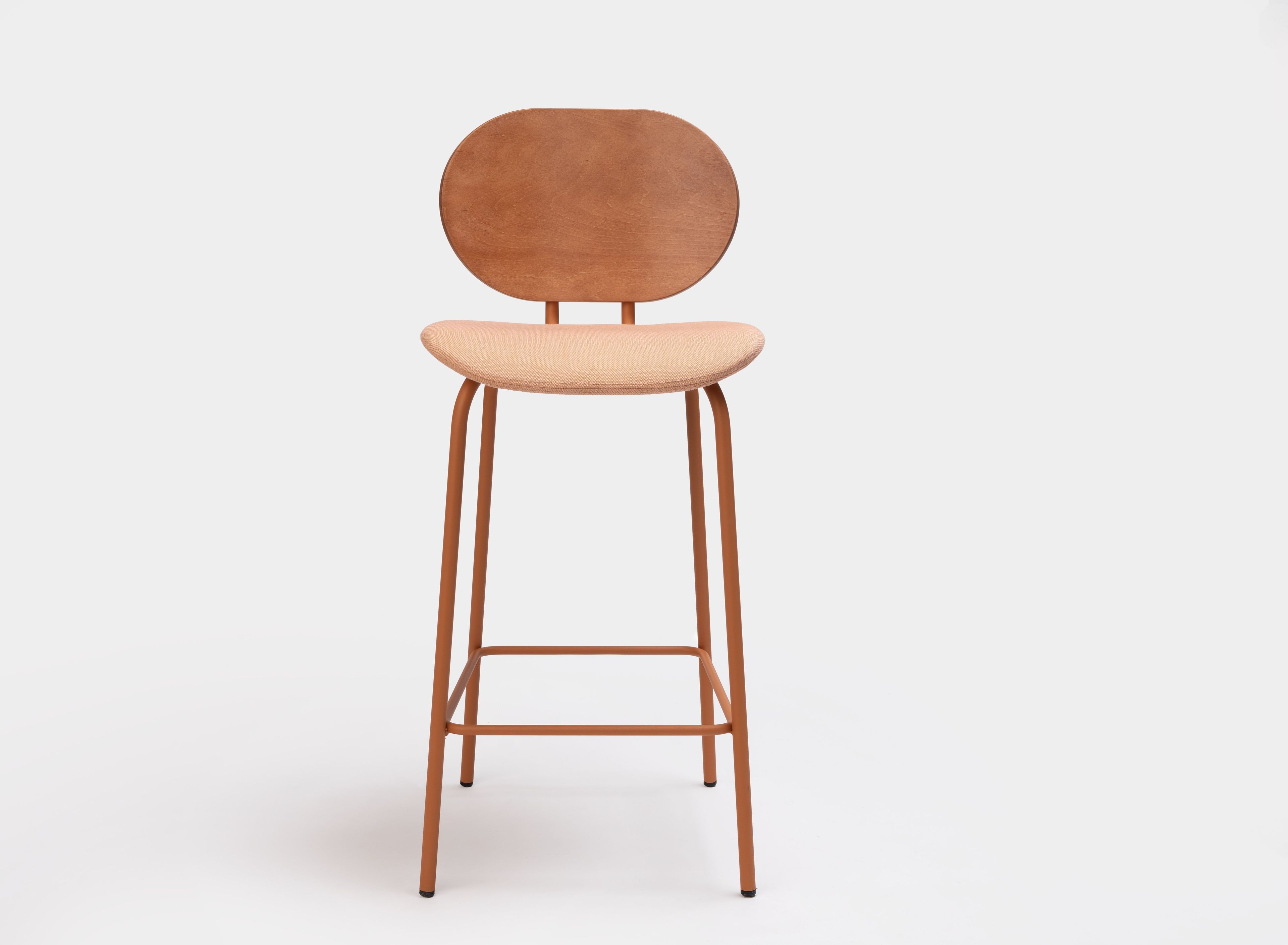 Стальной и деревянный табурет для ног с мягким сиденьем ONDARRETA Hari ARCH-00110950