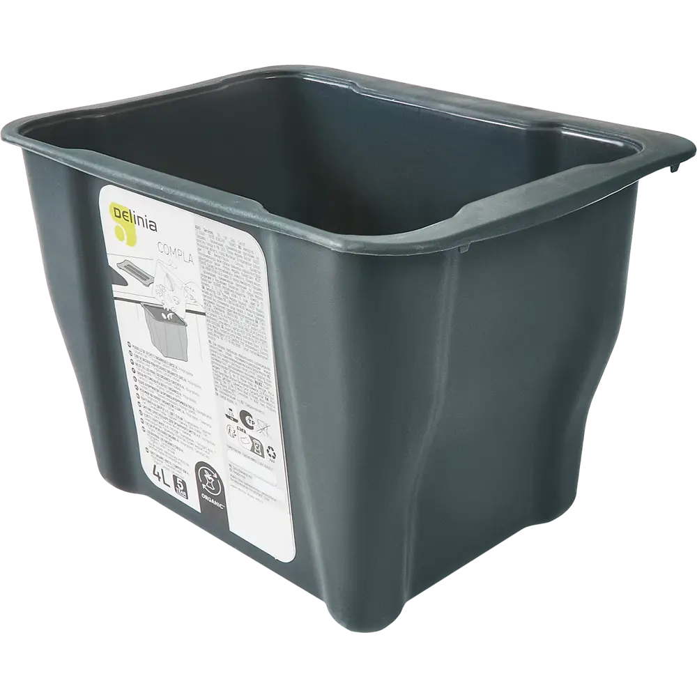 Контейнер мусорный 4 л Delinia пластик цвет серый STLM-2170677 - Вид №3