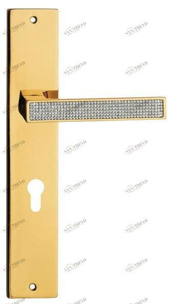 LINEA CALI' Ручка из хромированной латуни с кристаллами Swarovski® на пластине Zen mesh sun-id-1431434