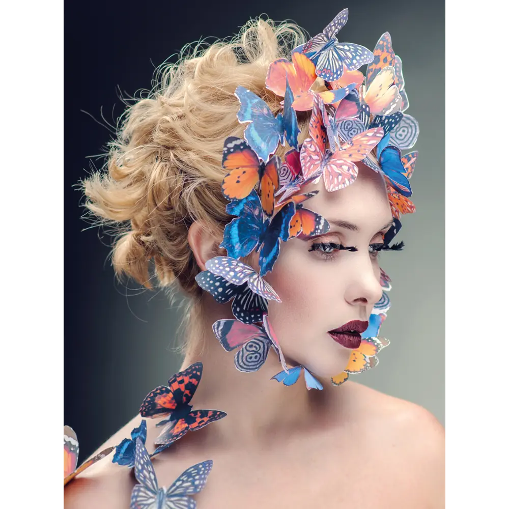 Картина на стекле Модель и бабочки AG 40-211 40x50 см POSTERMARKET STLM-2129206