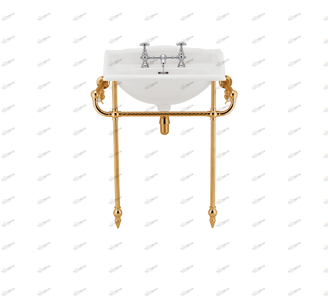 Gentry Home Таз большой белый Victorian Темное золото GH100347