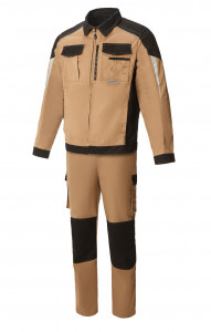 64633 Костюм  NEW 2 бежевый с черным STATUS  Летняя спецодежда  размер 56-58/170-176