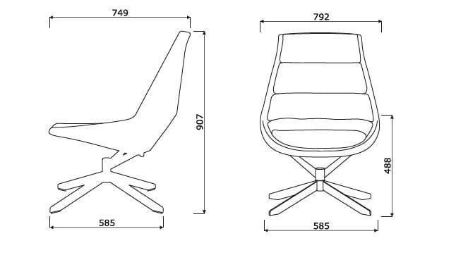 Тканевое вращающееся кресло MDD Fat Frank ARCH-00007808 - Вид №4