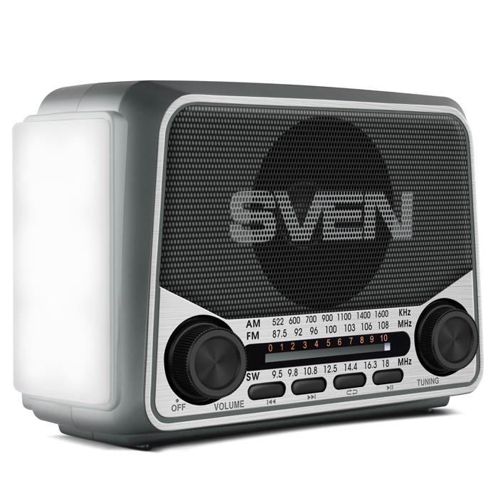 SV-017156 Ас srp-525, серый (3 вт, fm/am/sw, usb, microsd, фонарь, встроенный аккумулятор) Sven Santreyd  - Вид №2