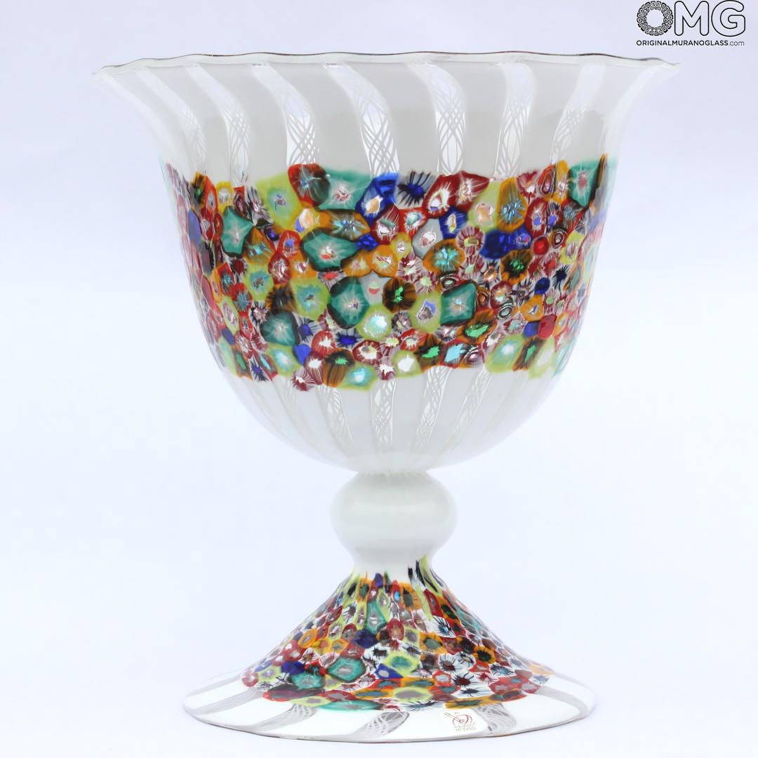 1998 ORIGINALMURANOGLASS Полосатая чаша Миллефиори - муранское стекло OMG 30 см  - Вид №1
