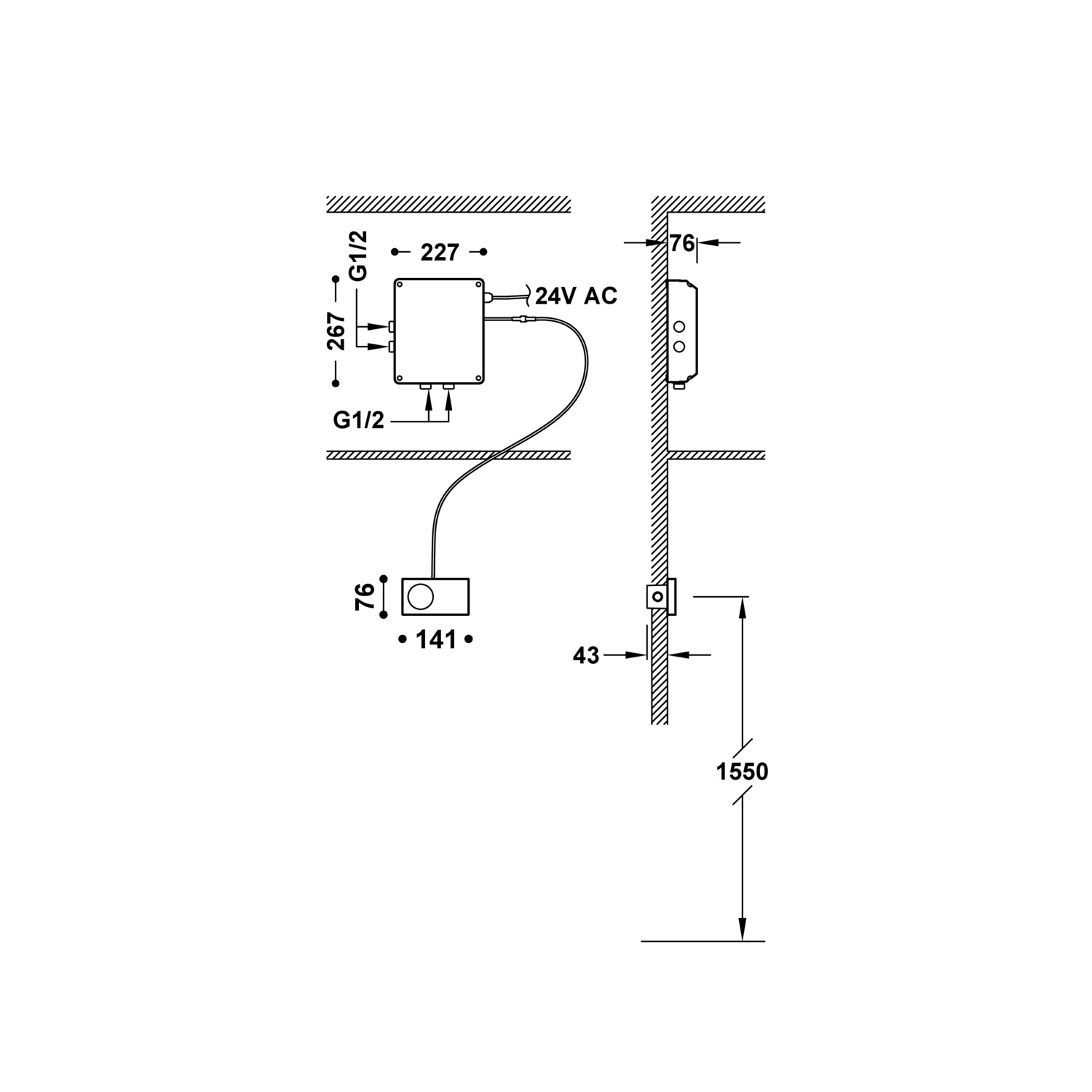SHOWER TECHNOLOGY Control termostático electrónico empotrado de 2 vías Shower technology-49288299 TRES Electronic - Вид №2