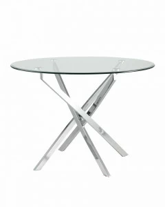 Стол обеденный стеклянные круглый прозрачный D 100 см Hydra STOOL GROUP HYDRA 00-3958826 Прозрачный;хром