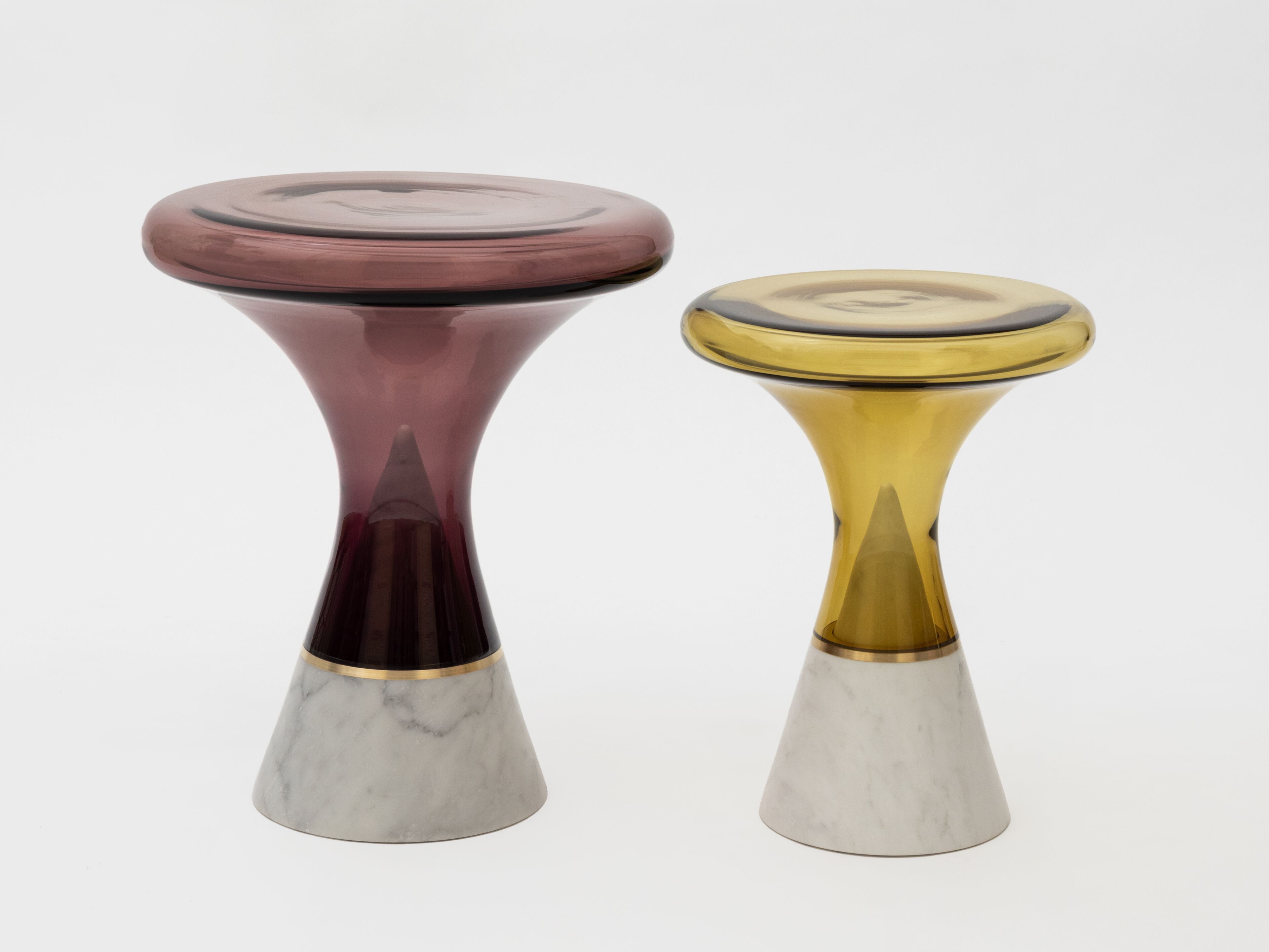 Круглый журнальный столик из дутого стекла SkLO JOIN ARCH-00023204