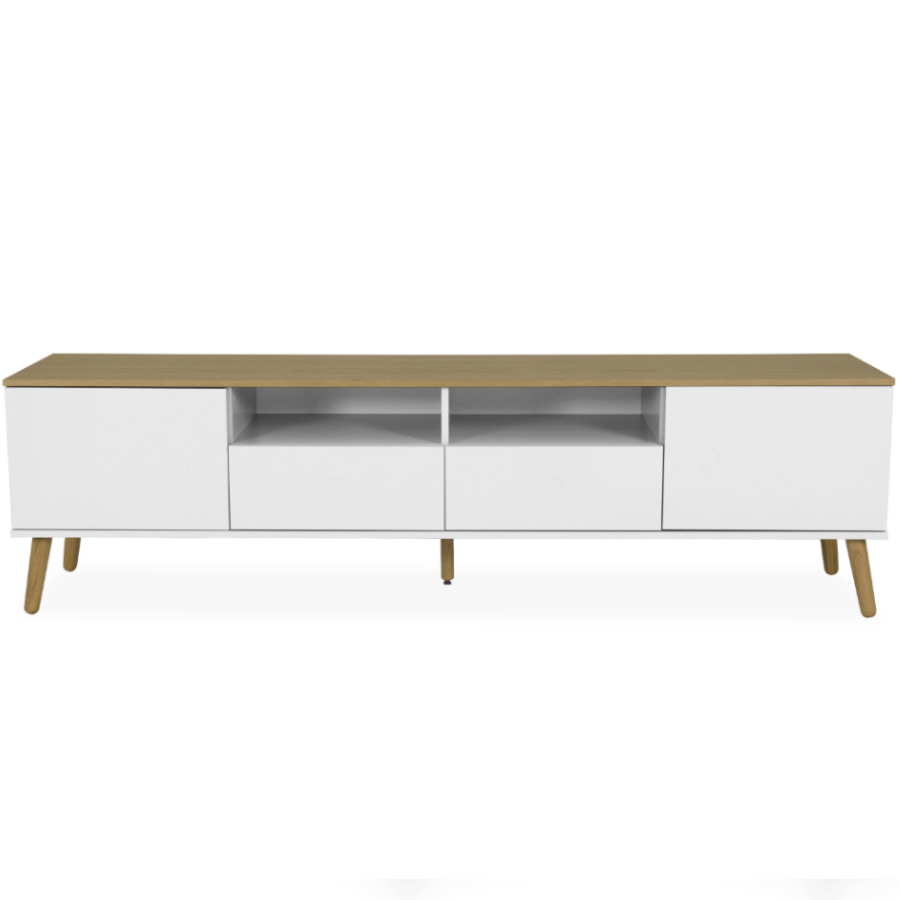 Тумба под ТВ Tenzo Dot, 54х192х43 см, дуб, белая 1665454 - Вид №1