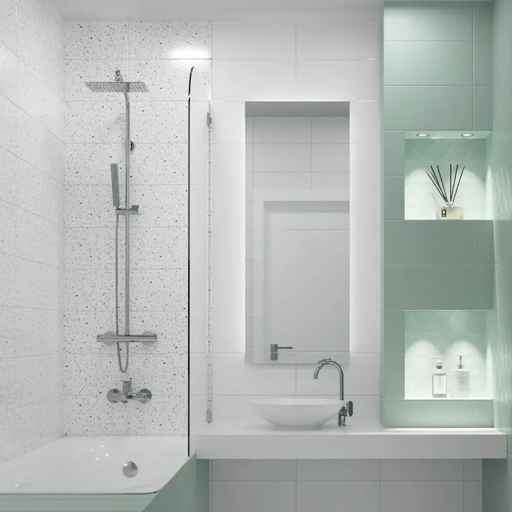 Плитка настенная Mersey Mono A0554Y24101 20x40 см 1.6 м² матовая цвет белый Santreyd STLM-2027851