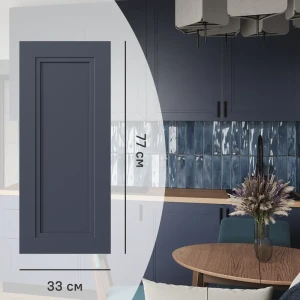 KONSENSA Фасад кухонный Котлас синий с геометрической филенкой 33×77 см 89409643