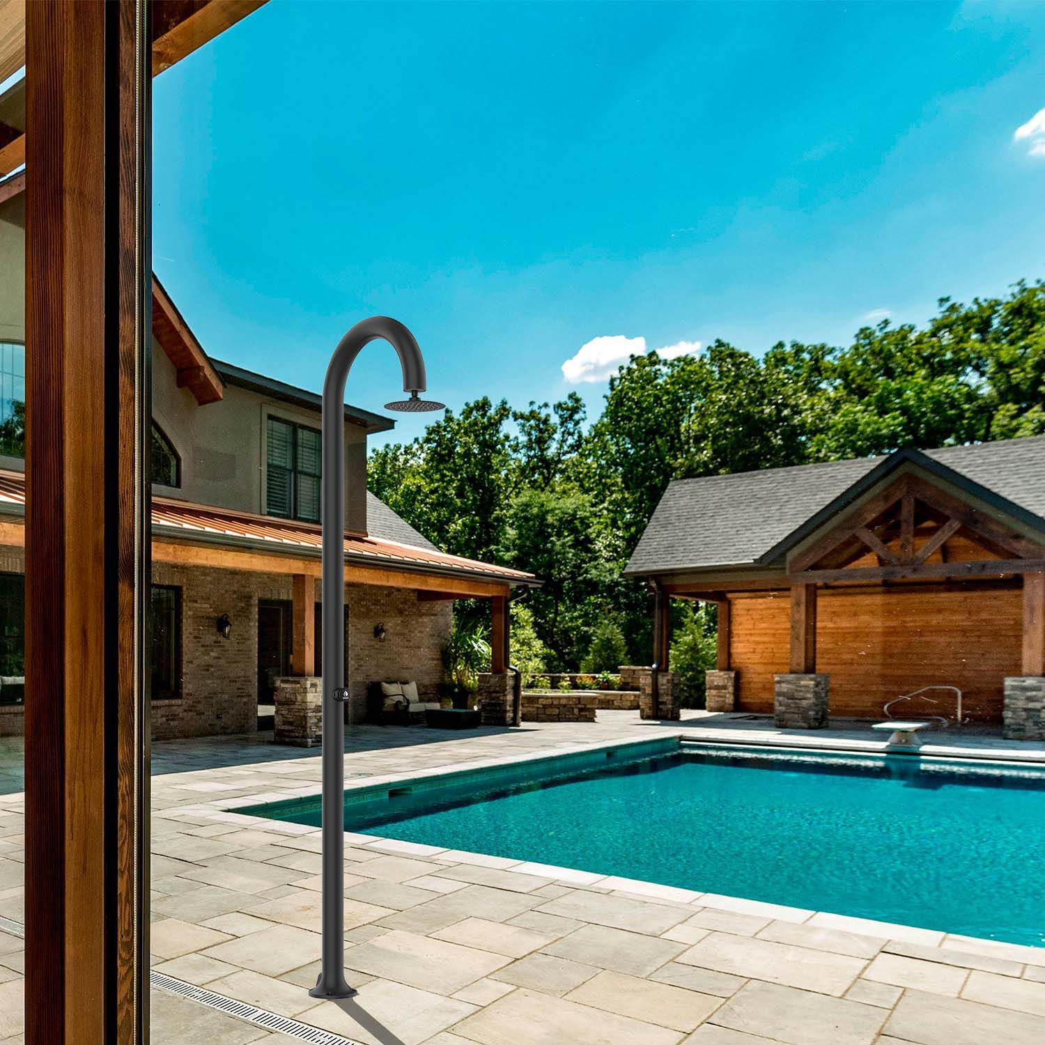 Алюминиевый душ на открытом воздухе с душем SINED LUNA TIMER ARCH-00001053 - Вид №2