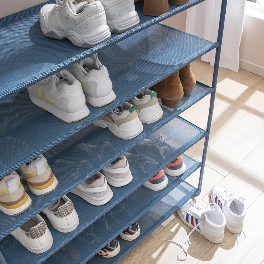 Полка для обуви Spaceo 90x55x35 см металл/текстилен цвет синий STLM-2052285 - Вид №5