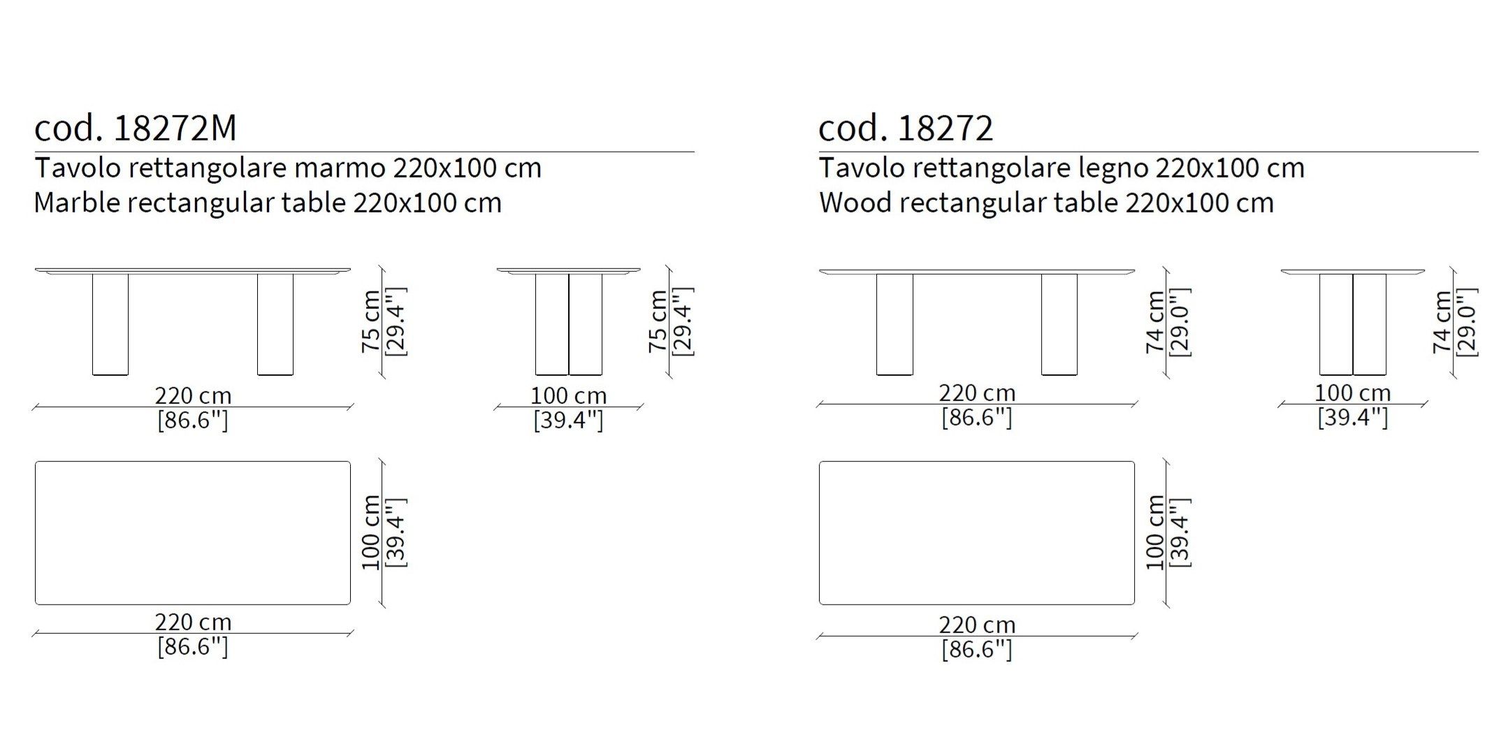 Прямоугольный мраморный стол Frigerio Elly ARCH-00094341 - Вид №2
