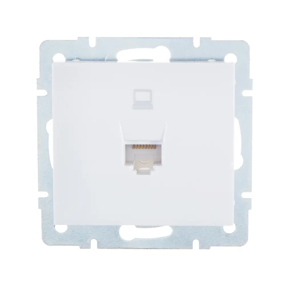 Розетка компьютерная встраиваемая Lezard Rain RJ45, цвет белый STLM-2046767