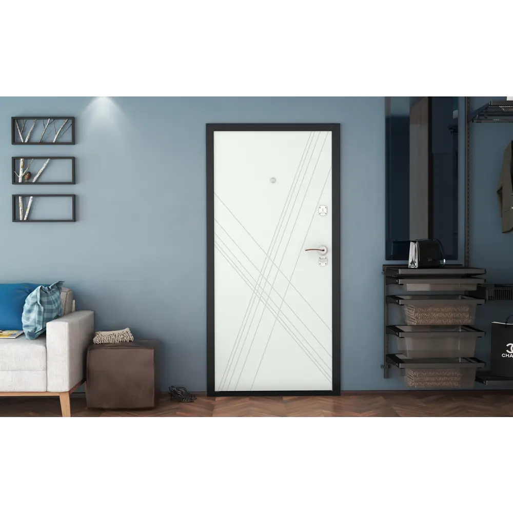 Дверь входная металлическая Оптим 88x205 см правая цвет белая графика DOORHAN STLM-2146472 - Вид №7