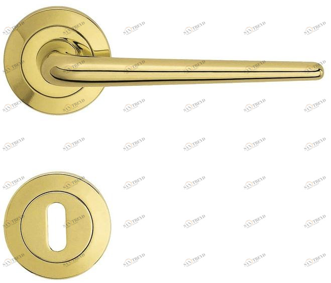 LINEA CALI' Ручка из латуни на розетке с замком Brixia sun-id-1404296