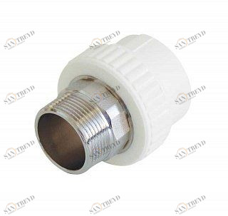 Муфта комбинированная KALDE D40х1 1/4" НР под шестигранник белая 3222NMO401A06