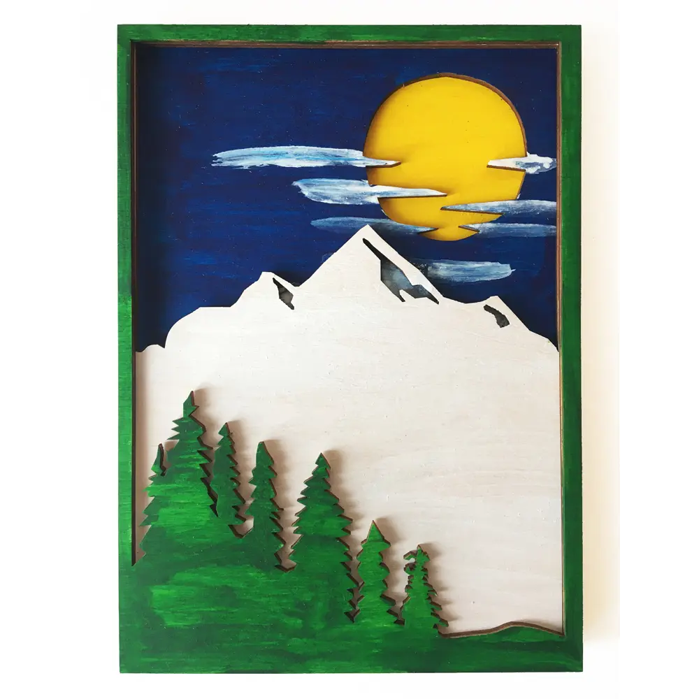 Набор для творчества Раскраска Снежные горы 18x15 см дерево Santreyd STLM-2095993