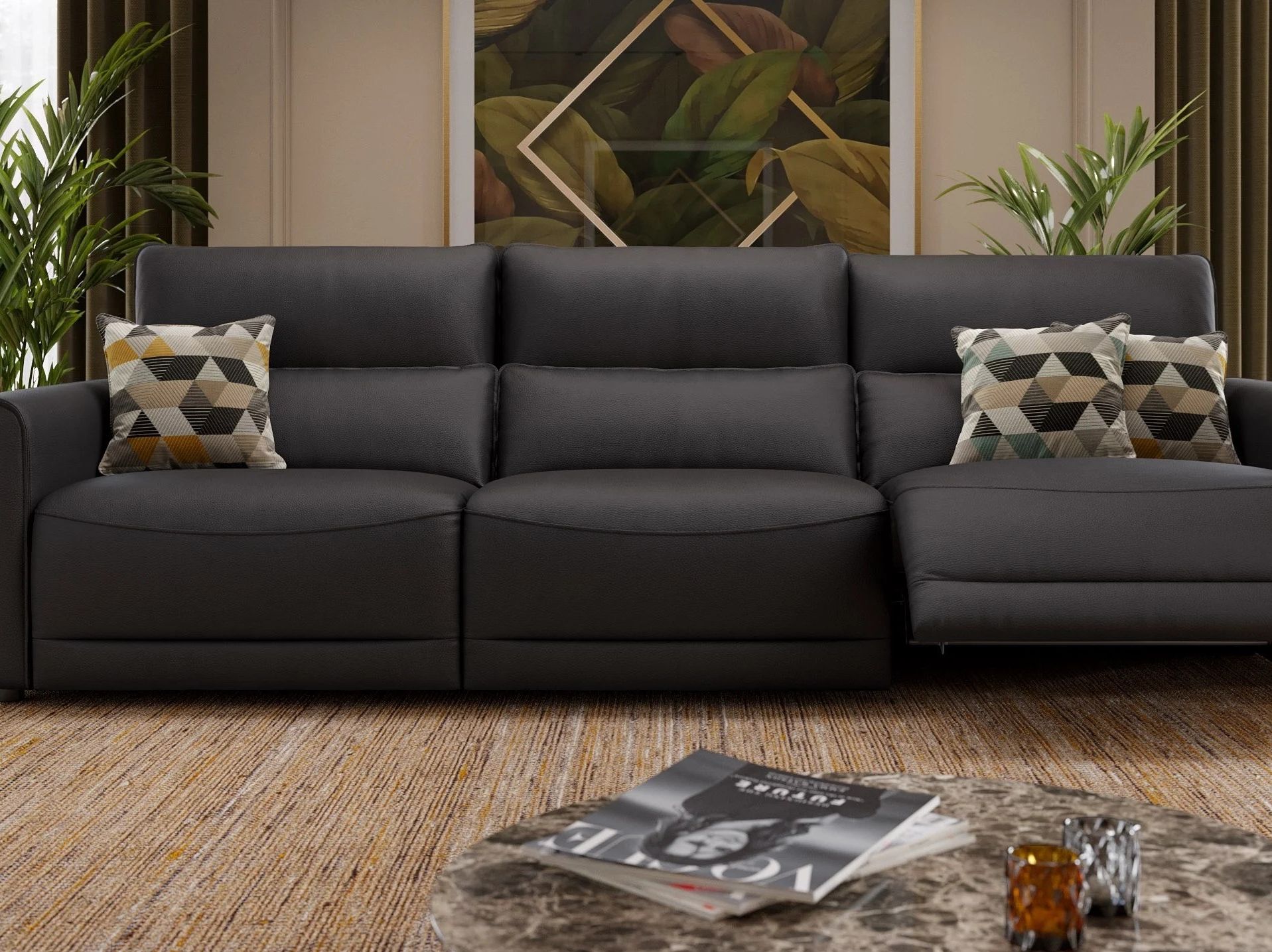 3-местный кожаный диван Sofanella GALA XXL ARCH-00129563 - Вид №1