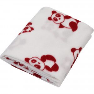 84330544 Плед «» 130x170 см флис цвет красный Мишки