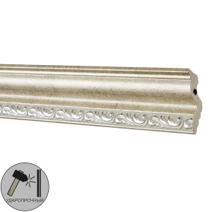 Плинтус потолочный полистирол Decomaster 148B-59 серебристый 30х45х2000 мм