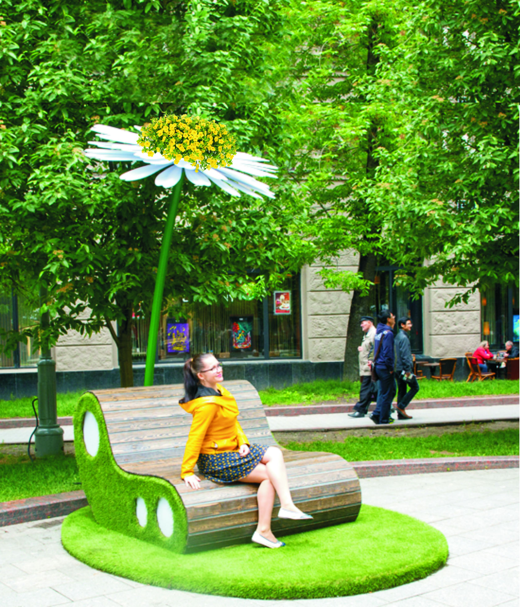 RTV1.01-AO.CV РОМАШКА с цветочным центром, арт-объект с термочашей LAB.Space 