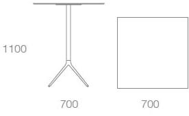 Albaplus Стол из высокой стали с квадратной столешницей из hpl Momo sun-id-1382473 - Вид №2