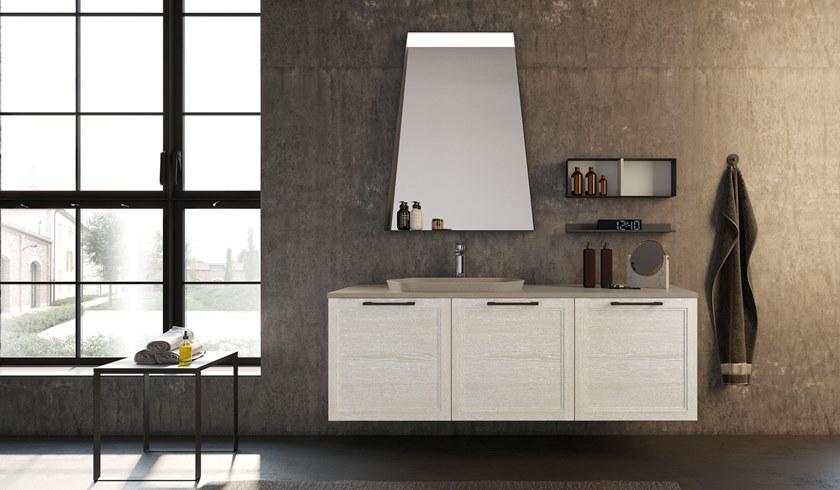 Archeda Подвесная тумба под умывальник из дерева с зеркалом Seta sun-id-1385620 - Вид №4