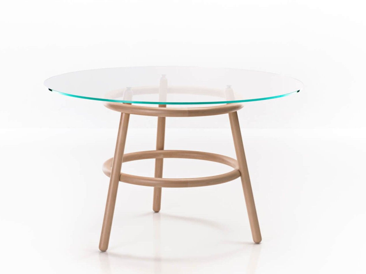 Круглый стол из хрусталя и массива бука Wiener GTV Design Magistretti ARCH-00117275