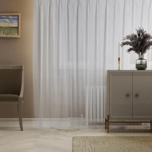 Тюль на ленте Inspire Louis 250x280 см цвет серо-белый