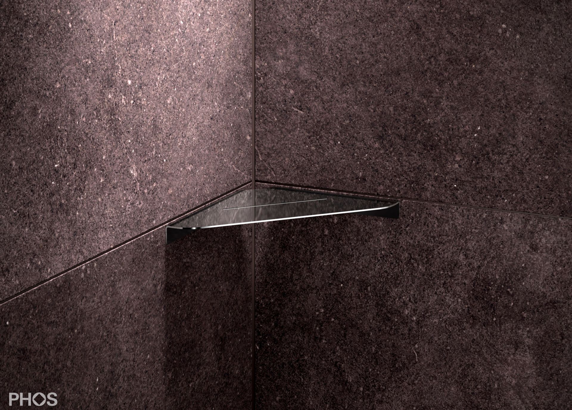 DAE230PL Привинчиваемая угловая душевая полка, 23 x 23 см, полированная PHOS  - Вид №1