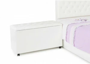 Ящик для игрушек ABC-KING Princess/Фея (кожанная крышка со стразами Сваровски белая)