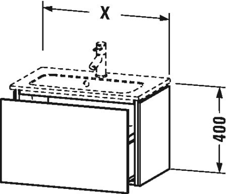 LC615609191 L-Cube Тумбочка подвесная компакт Серо-коричневый декор Duravit - Вид №3