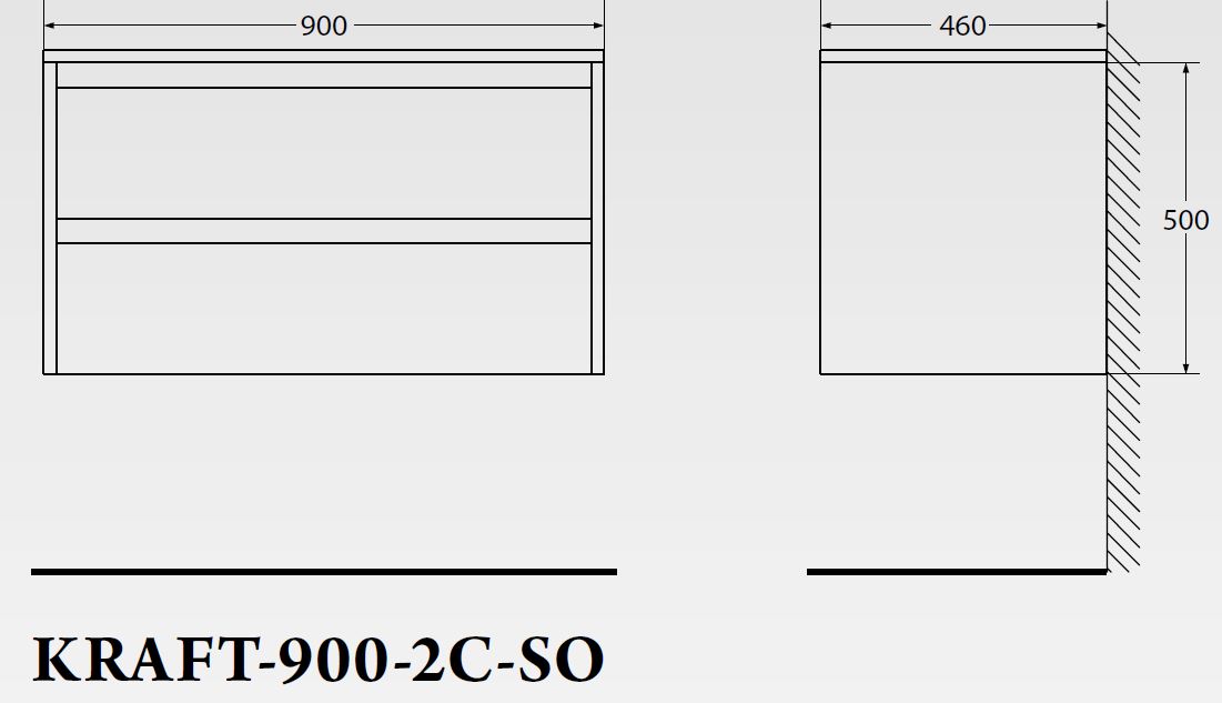 Мебель для ванной BelBagno KRAFT-900-2C-SO-PG  - Вид №1