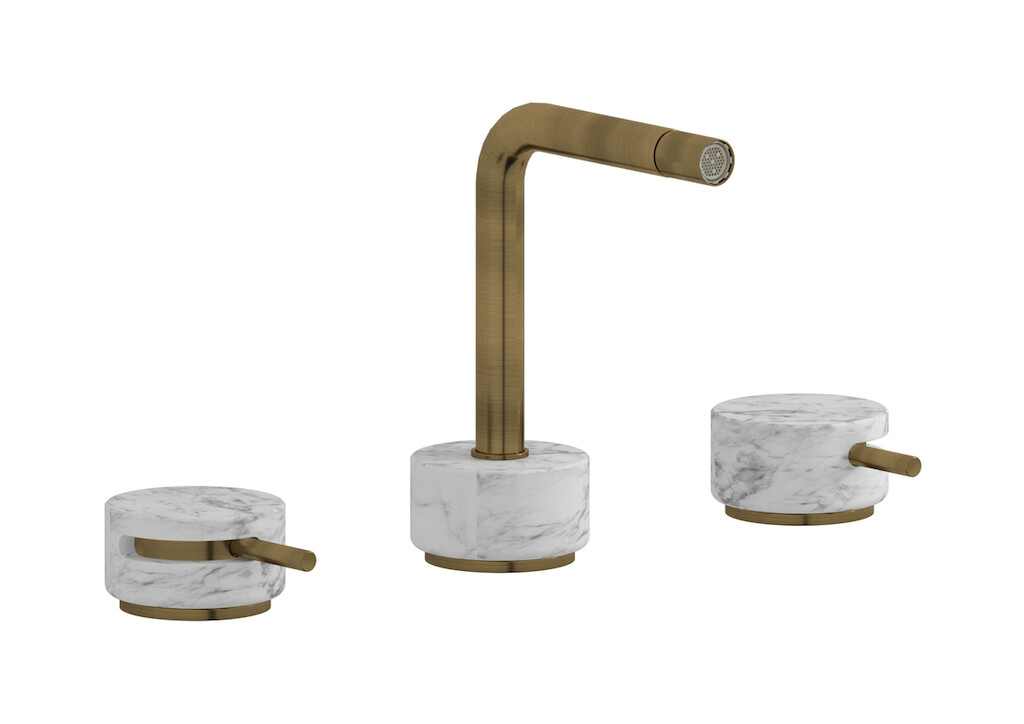 Смеситель для биде на 3 отверстия с донным клапаном WE ARE IB mm393mb_1 Modern Bronze Marmo