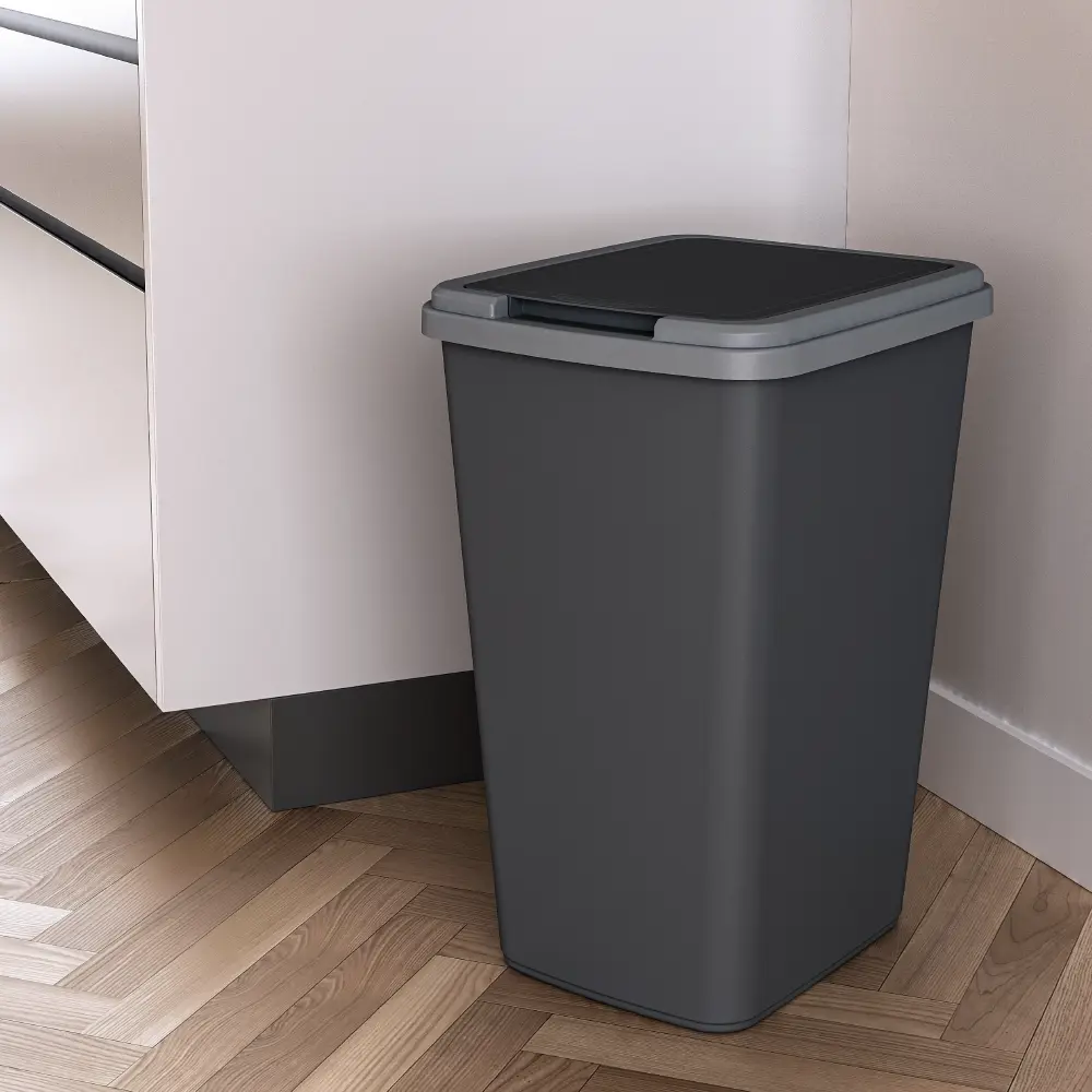 Бак для мусора Delinia с откидной крышкой 50 л полипропилен цвет черный STLM-2013143 - Вид №6
