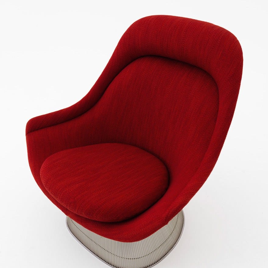 Кресло из стали и ткани с подлокотниками Knoll Platner ARCH-00015718 - Вид №1
