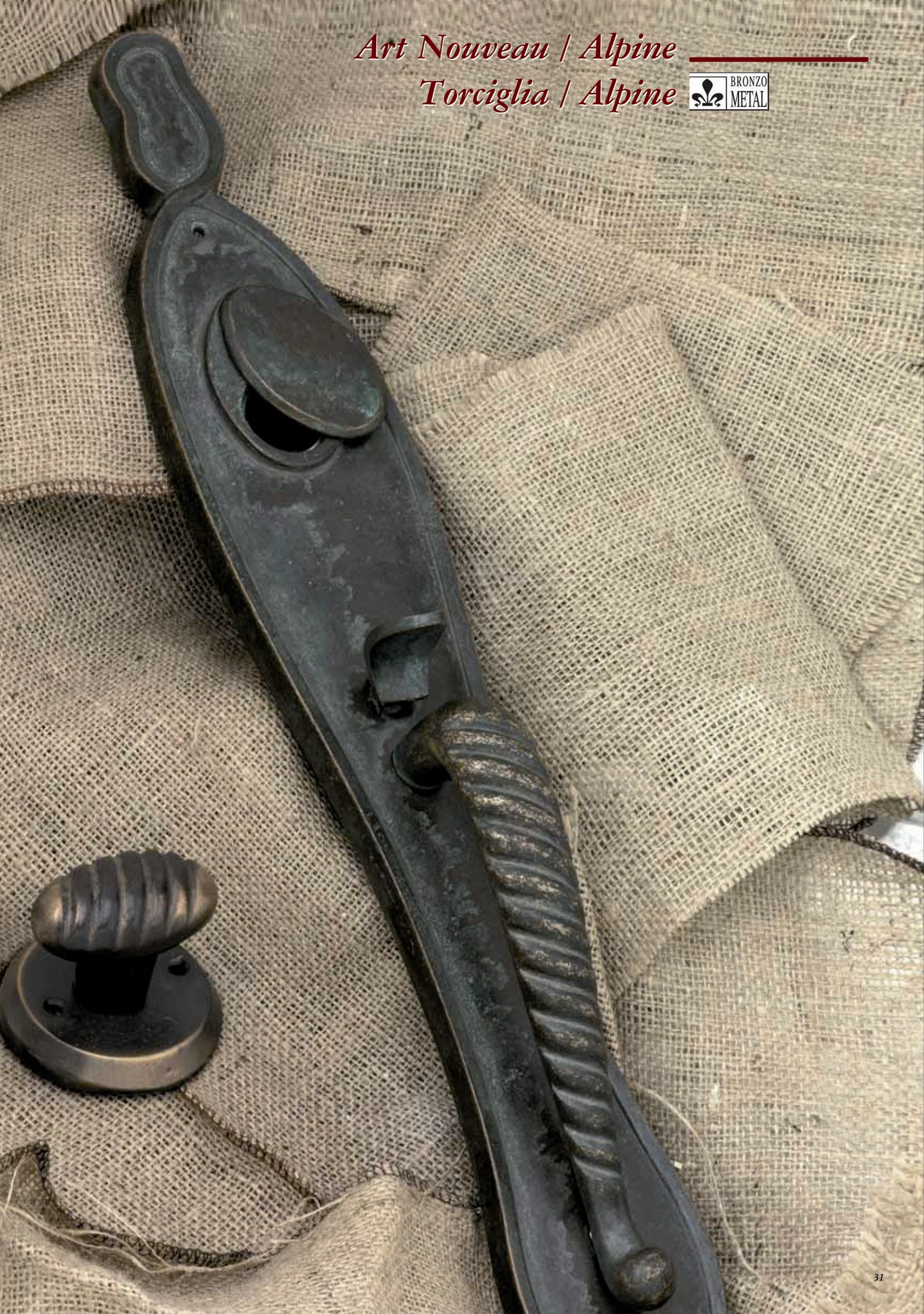 Бронзовая ручка на пластине GIARA ART DESIGN-BRONZE Torciglia ARCH-00020315 - Вид №1